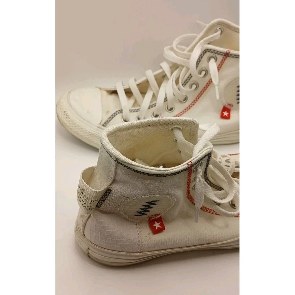 Converse Chuck Taylor All Star High Tops Logo Tag Vintage White A06104C Sneakers - Picture 8 of 16